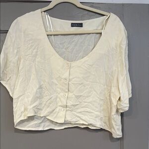 Women Cream Button-Up Top